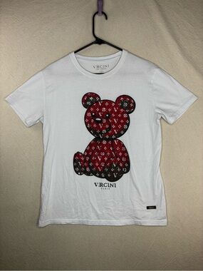 Vercini Las Vegas men’s bedazzled teddy bear shirt